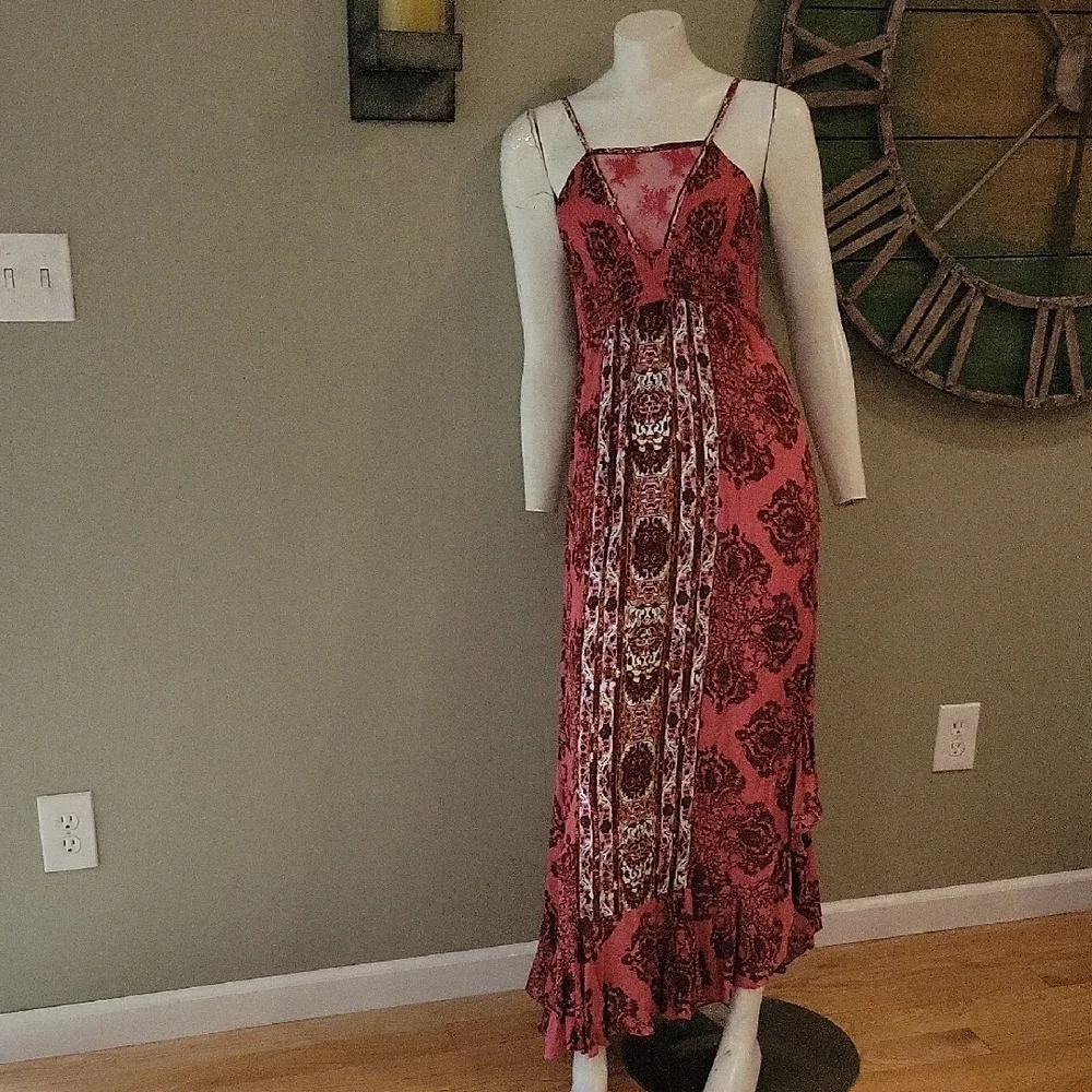 Free People That Moment Slip Dress In Cherry Combo